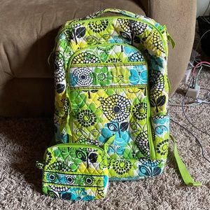super cute and roomy vera bradley backpack with matching pencil case!